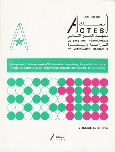 					Afficher Vol. 15 No. 2 (1995): Actes de l'IAV Hassan II
				